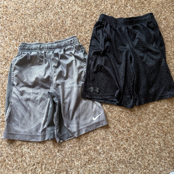 Nike Drifit youth Shorts and UA shorts Size Small - Picture 1 of 6